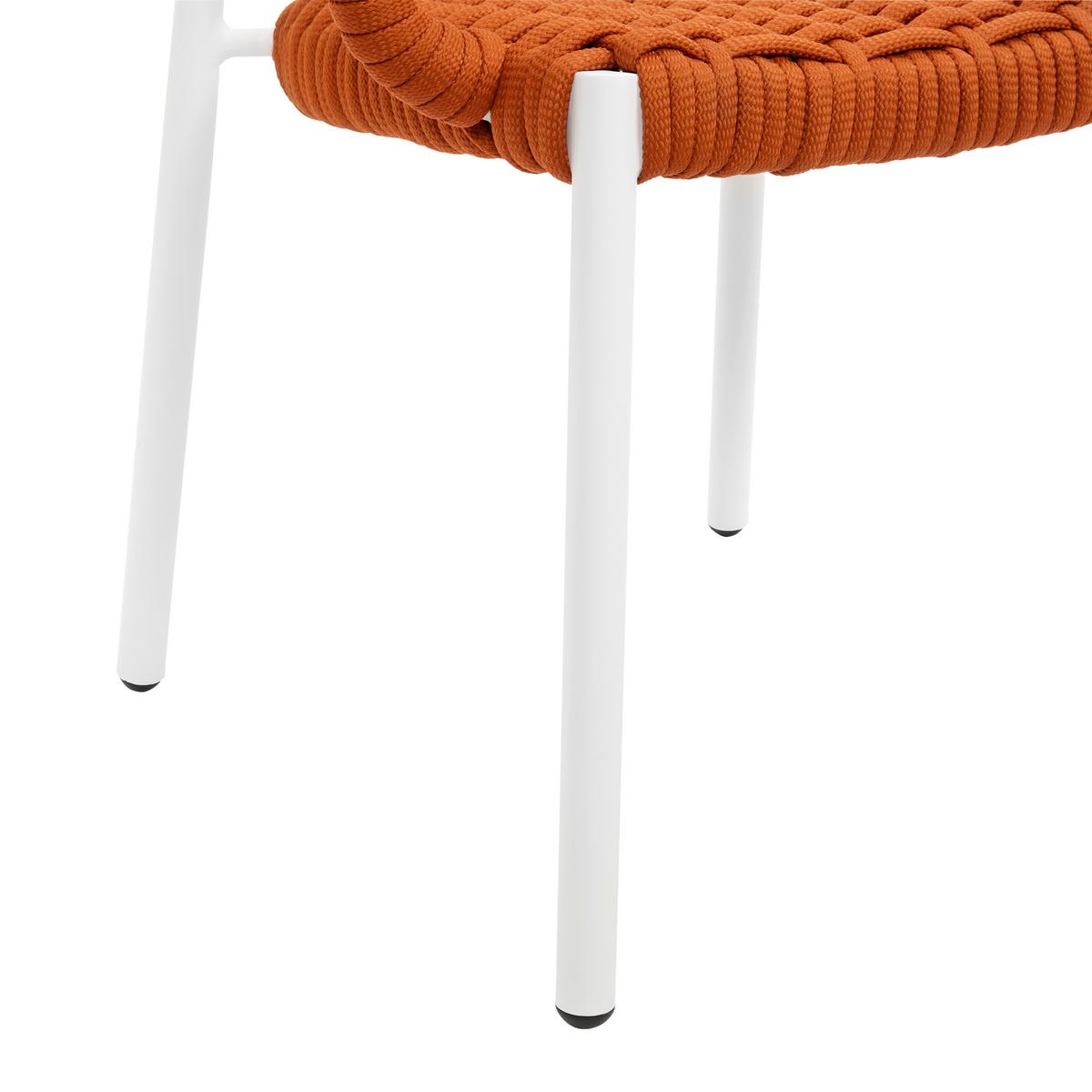 Záhradná stolička ANTONIA oranžová - oranžová/biela, Modern, kov/textil (58/76/59cm) - Bessagi Garden