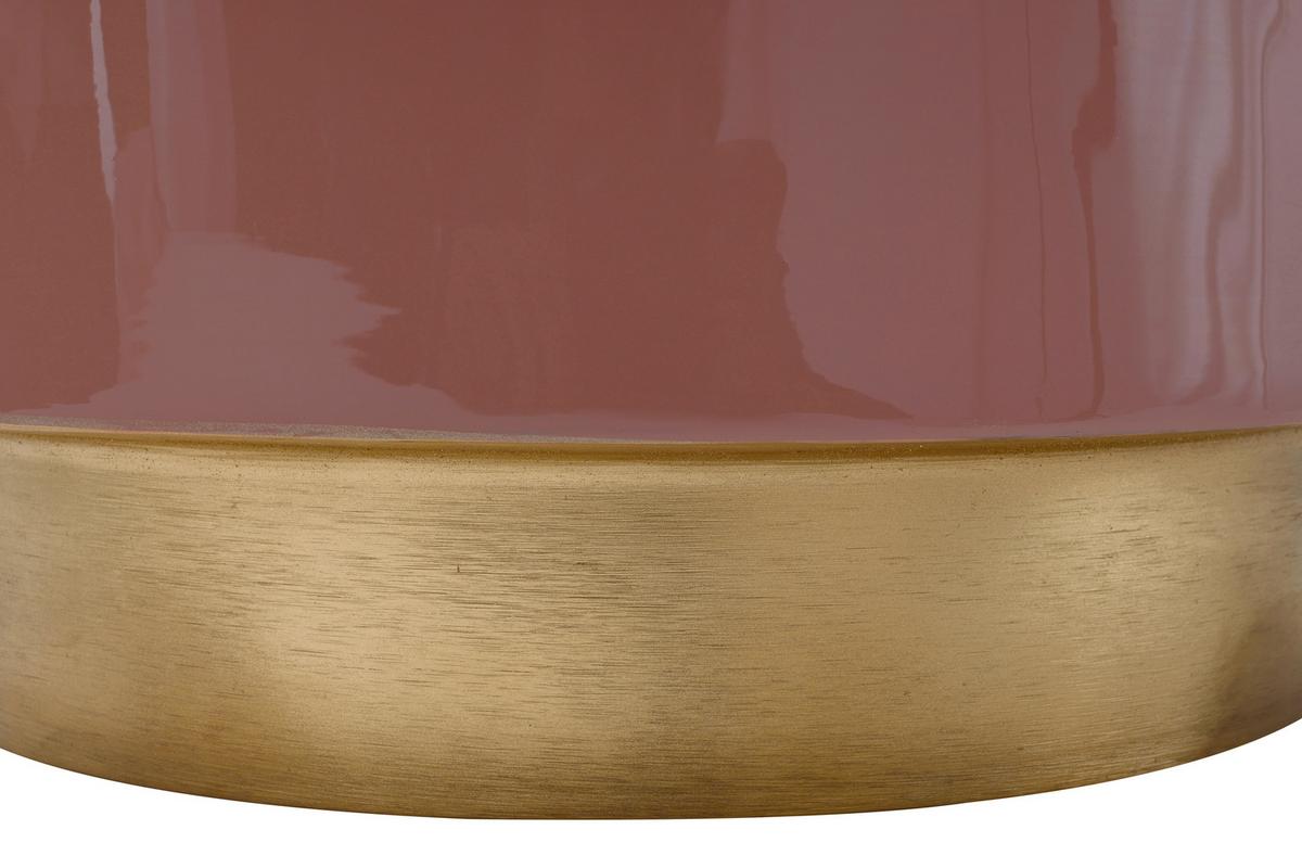 ODKLÁDACÍ STOLEK ART DECO ROSA - starorůžová/barvy zlata, Design, kov (51,5/43cm) - MID.YOU