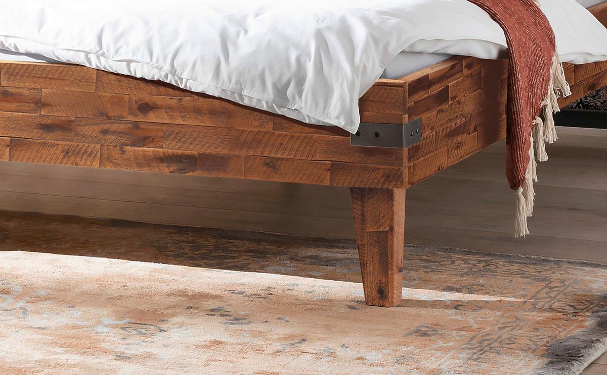 Bett Aloa, Braun 140x200 Cm - Braun/Akaziefarben, MODERN, Holz (140/200cm) - Hasena