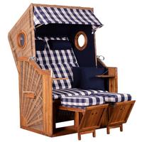 Strandkorb Ostsee Trendy Trend Halblieger 2-Sitzer, Walnut - Basics, Holz (120/80/155cm)