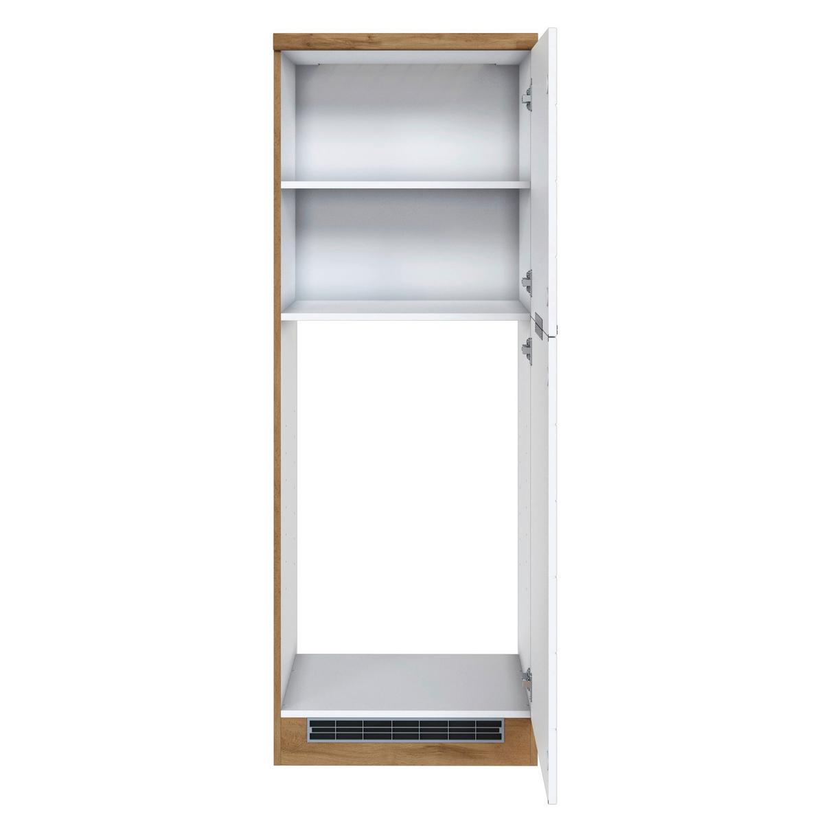 Backofen-/Kühlschrank- Umbauschrank Florenz B: 60 cm - Eiche Wotan/Weiß, Design, Holzwerkstoff (60/165/60cm) - Held