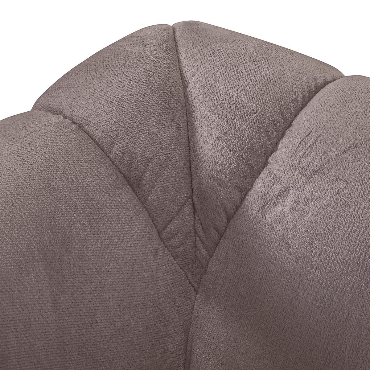 Bigsofa Sabea B: 220 Cm Schlammfarben Plüsch - Schlammfarben/Schwarz, KONVENTIONELL, Textil (220/67/106cm) - MID.YOU