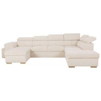 Schlafsofa mit Bettkasten Sirius XL, creme, 219x334cm - Eichefarben/Creme, KONVENTIONELL, Holz/Holzwerkstoff
