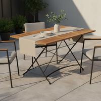 Gartentisch ausziehbar Schlossgarten Eukalytusholz - Schwarz/Naturfarben, ROMANTIK / LANDHAUS, Holz/Metall (100-150/90/74cm) - Gardenson