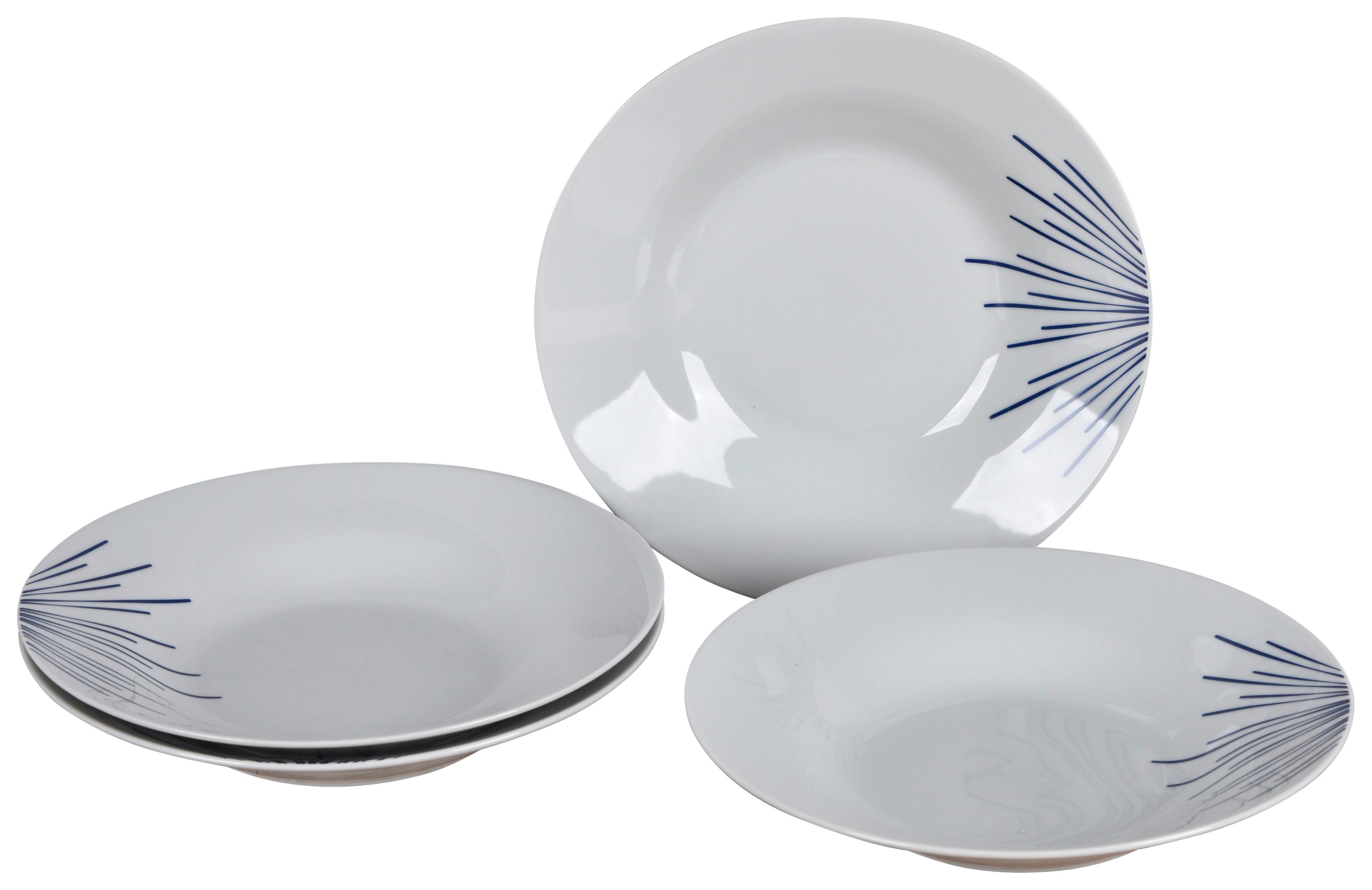 SUPPENTELLERSET MATHILDA - Blau/Weiß, Trend, Keramik (20cm) - Ondega