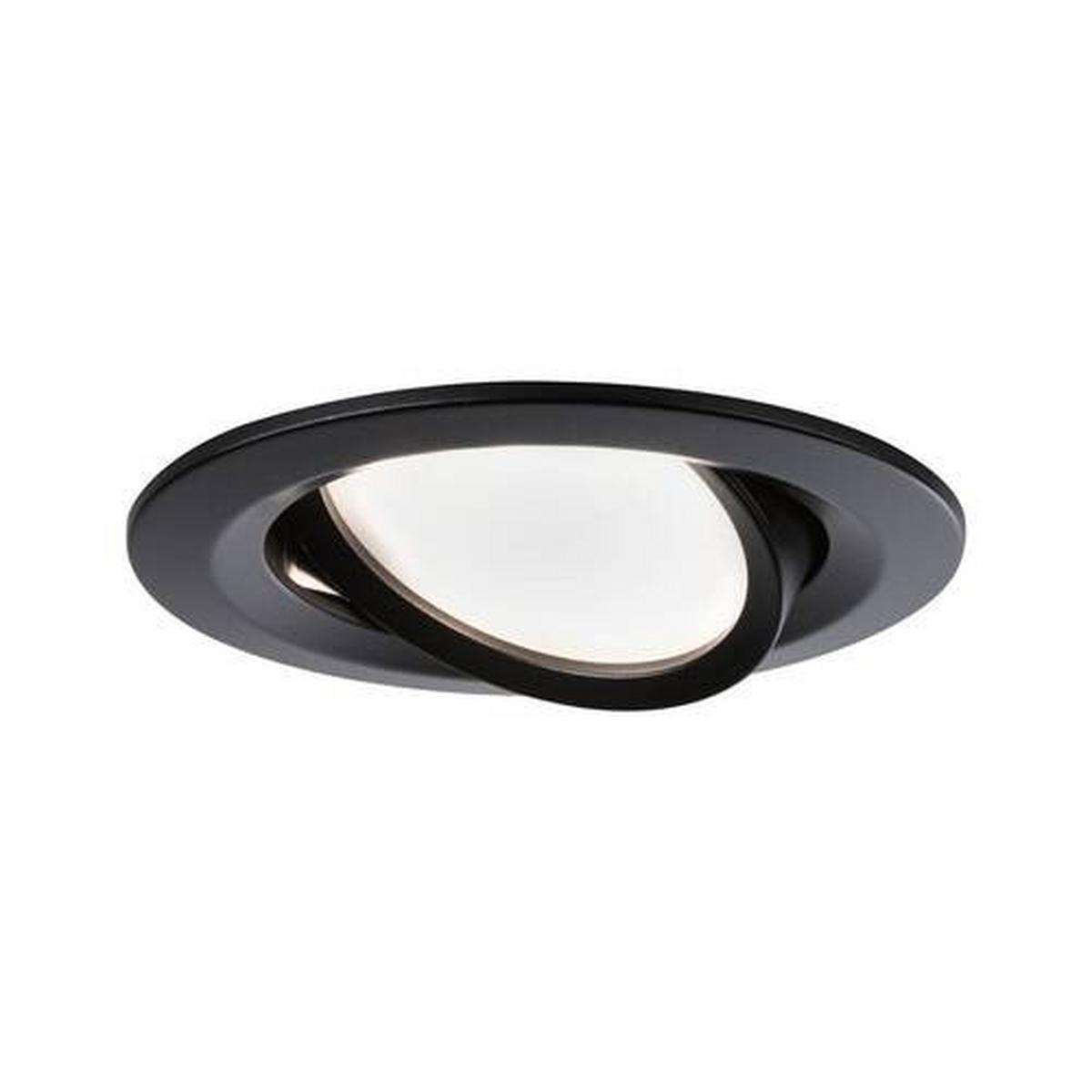 Deckenleuchte 3er-set Ø 8,4 Cm, Rund, Schwarz Matt - Schwarz, Basics, Metall (8,4cm) - Paulmann