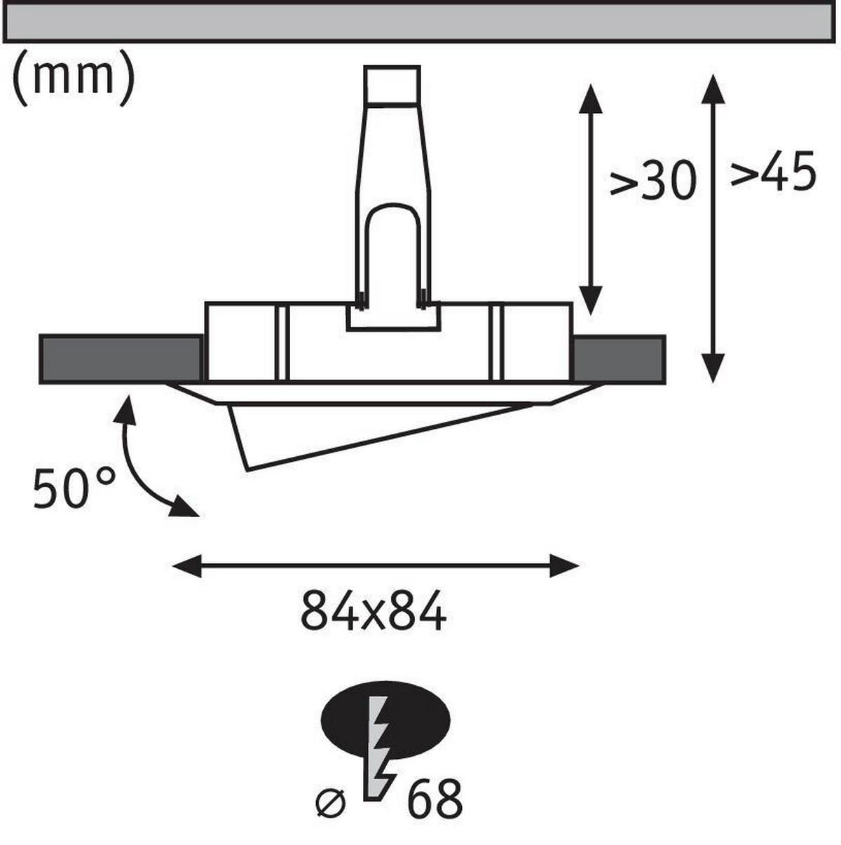 Deckenleuchte B: 8,4 Cm 1-Flammig, Dimmbar, Rechteckig - Basics (8,4/8,4cm) - Paulmann