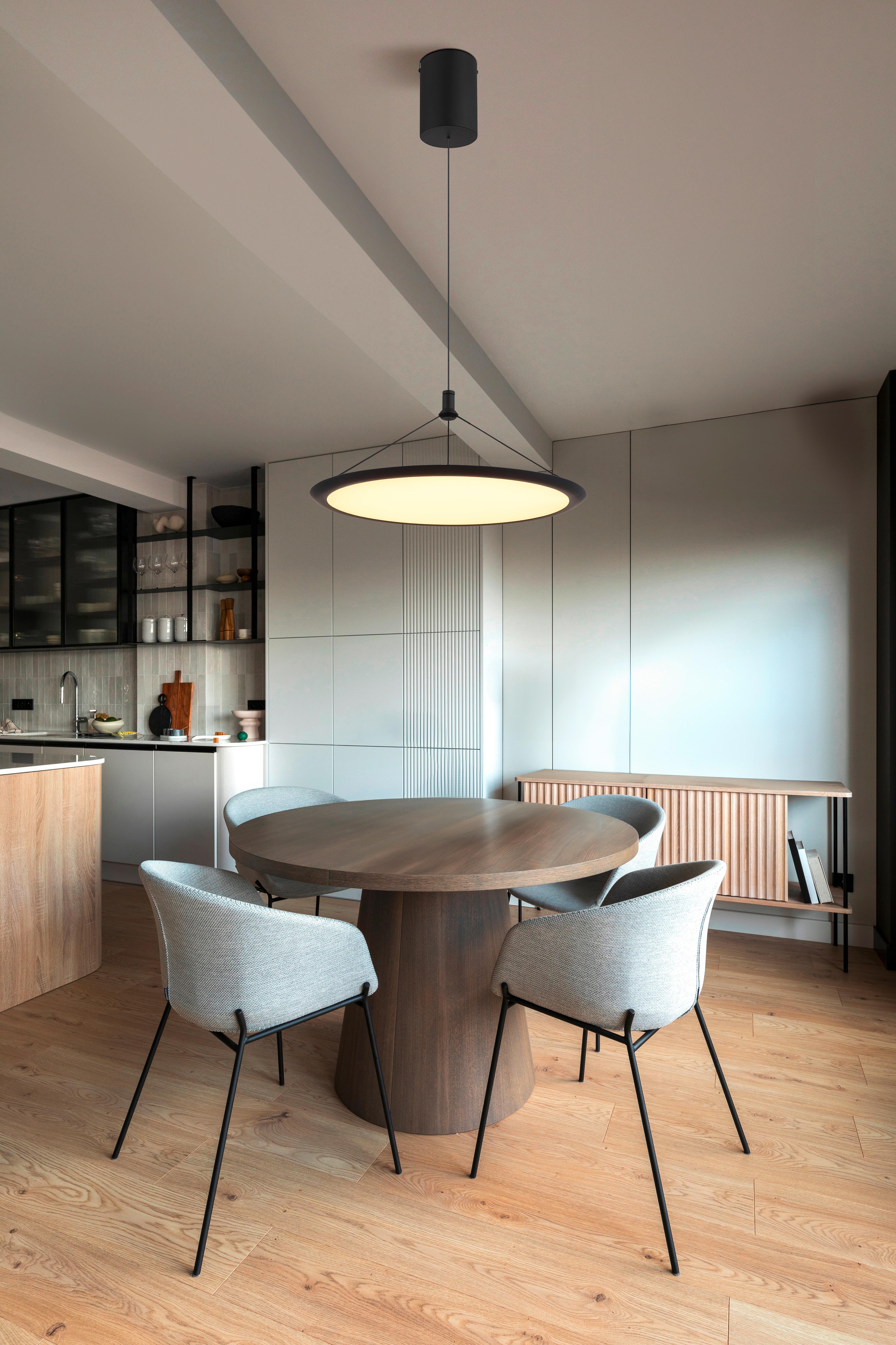 LED-Hängeleuchte 67319 Suna - Opal/Schwarz, Design, Kunststoff/Metall (50,8/150cm) - Globo