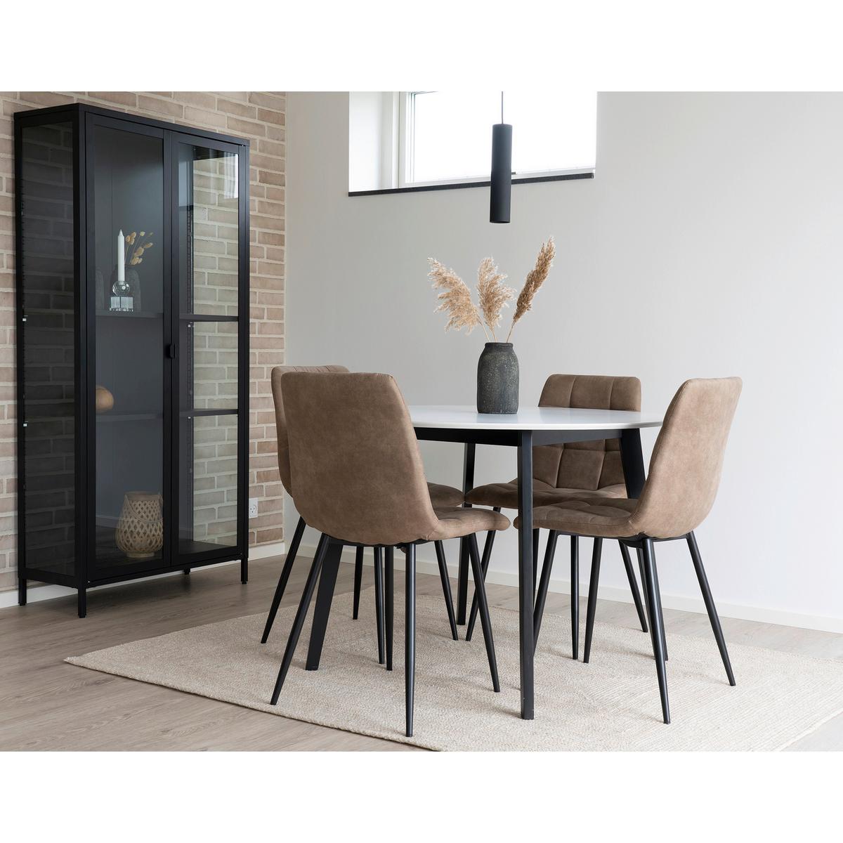 Stuhl-Set Middelfart Hellbraun B: 44 cm - Hellbraun/Schwarz, MODERN, Textil/Metall (44/86/55cm) - MID.YOU