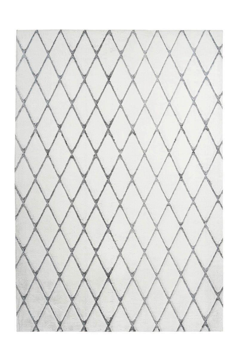 Hochflor Teppich Anthrazit/ Weiß Vivica 160x230 cm - Anthrazit/Weiß, Design, Textil (160/230cm) - Kayoom