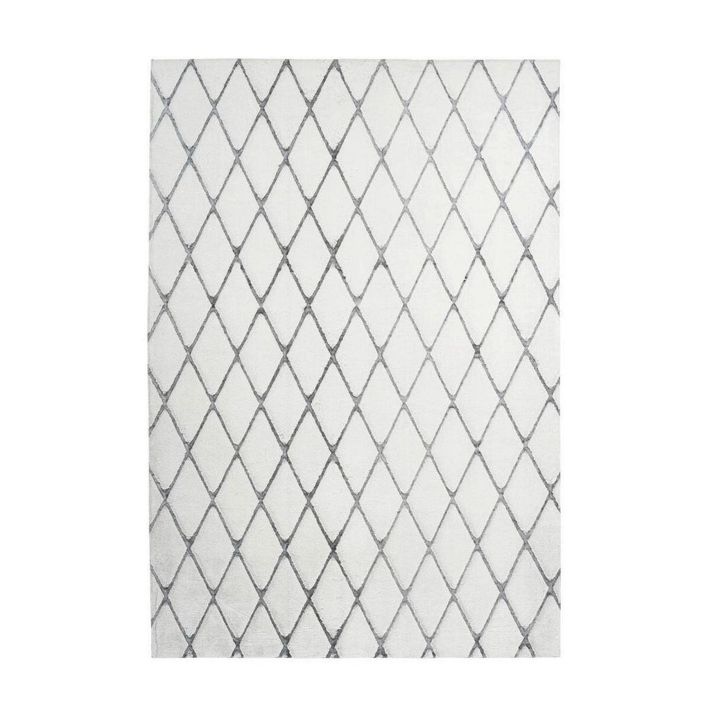 Hochflor Teppich Anthrazit/ Weiß Vivica 160x230 cm