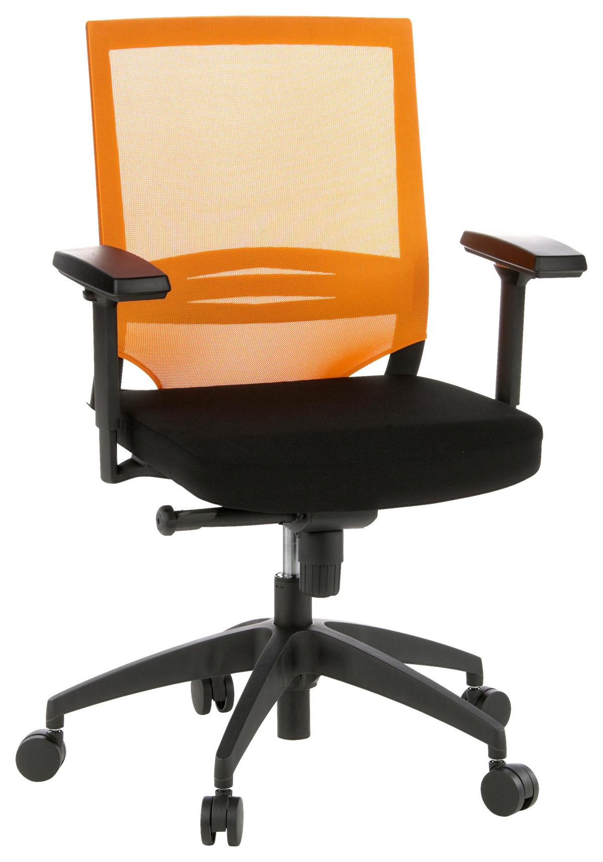 Drehstuhl Porto Base Orange/schwarz - Schwarz/Orange, MODERN, Kunststoff/Textil (59/108/44cm) - MID.YOU