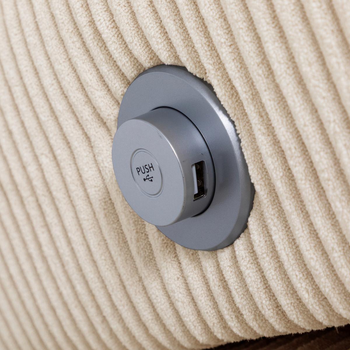 Ecksofa Sirius L creme, 267x218cm - Eichefarben/Creme, KONVENTIONELL, Holz/Holzwerkstoff (267/218cm)