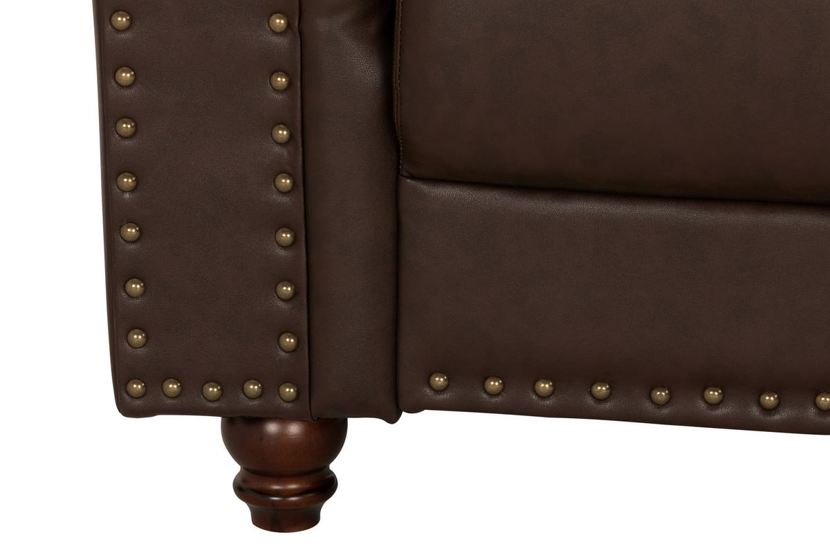 Chesterfield-sofa Christel Braun 3-Sitzer B: 208 Cm - Dunkelbraun/Braun, KONVENTIONELL, Textil (208/94/90cm) - Livetastic