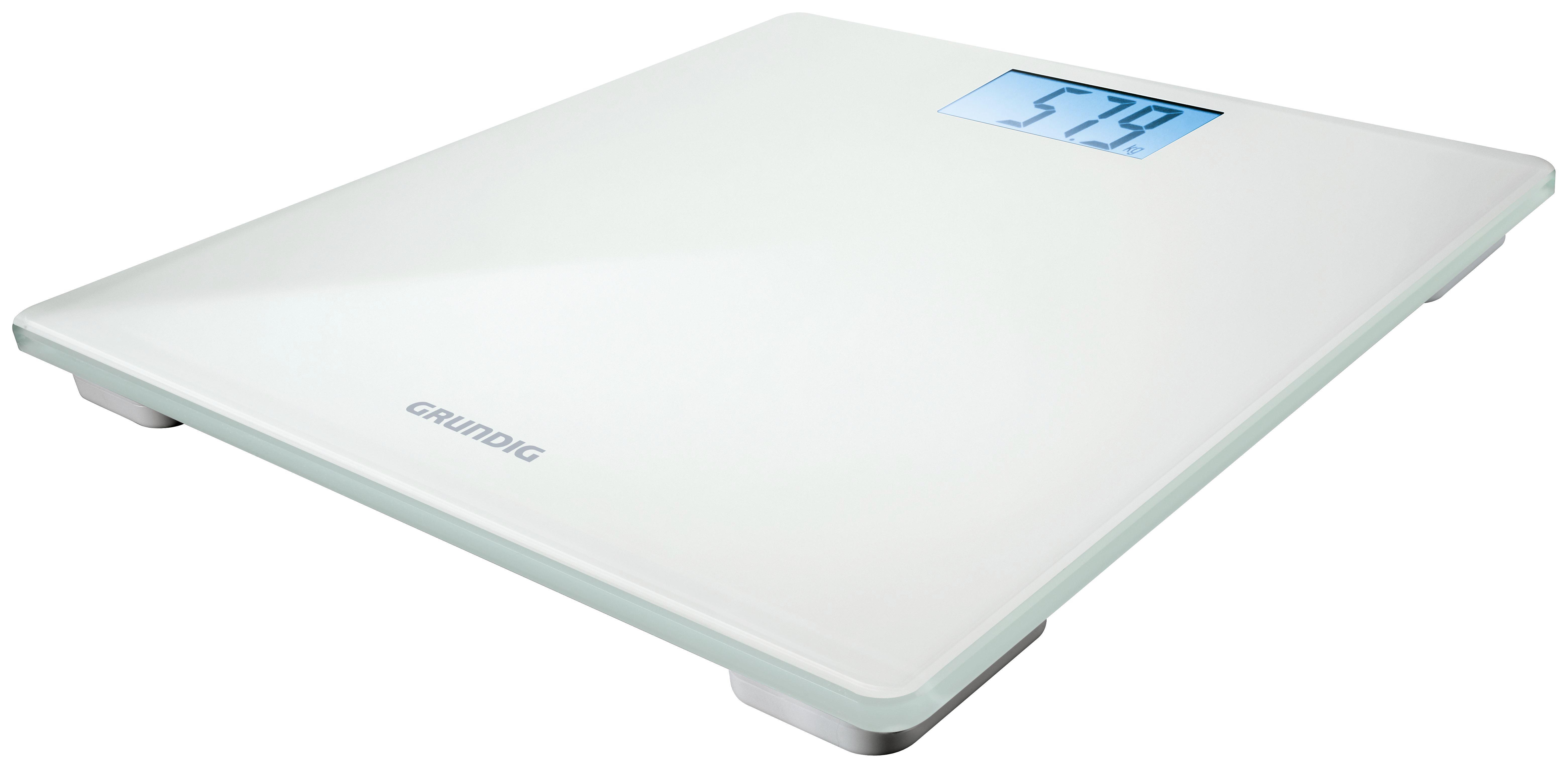 Grundig Personenwaage Weiß - Weiß, MODERN, Glas/Kunststoff (30/30cm) - Grundig