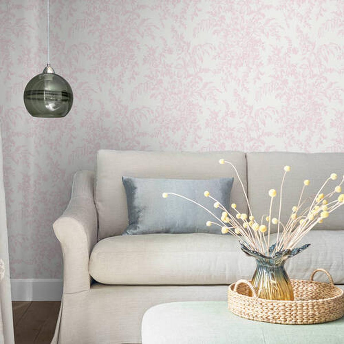 Vliestapete Picardie Petal - Pink/Weiß, Basics, Papier/Kunststoff (52/1000cm)