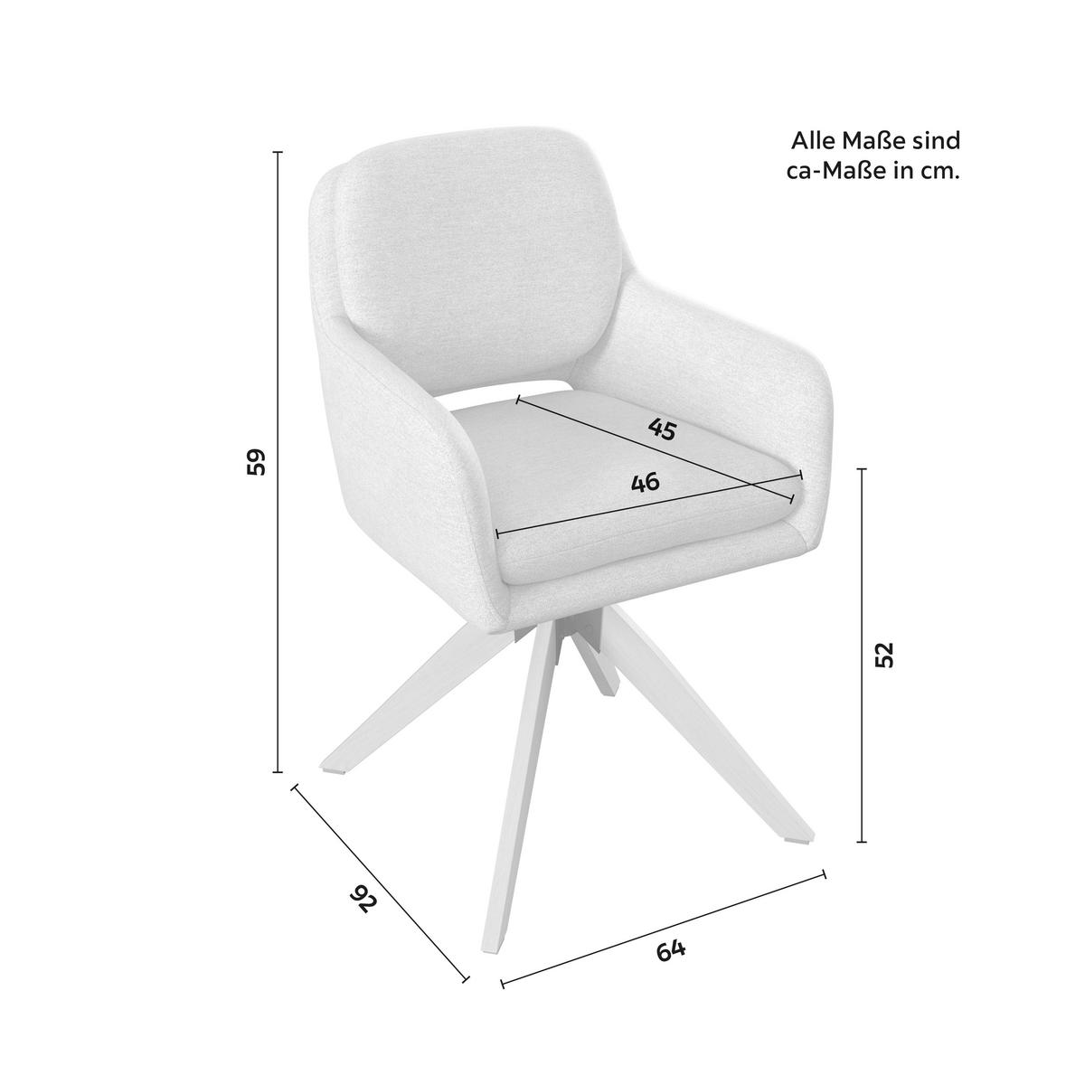 Židle s podrúčkami Adrien, šedobéžová - šedobéžová/přírodní barvy, Moderní, kov/dřevo (64/59/92cm) - Bessagi Home