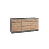 Küchenunterschrank Turin 180 cm Graphitfarben/Eiche - Eiche Wotan/Graphitfarben, Design, Holzwerkstoff (180/86/60cm) - Held