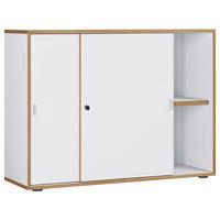 Aktenschrank Salia Weiß, Honigeiche B: 100 Cm - Honigeiche/Weiß, Design, Holzwerkstoff (100/74/33cm) - MID.YOU