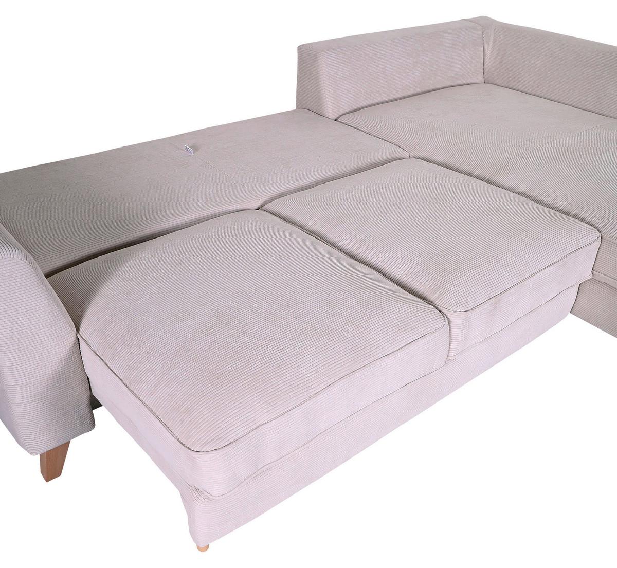 Ecksofa Rimini - Buchefarben/Naturfarben, Design, Textil (271/165cm) - MID.YOU