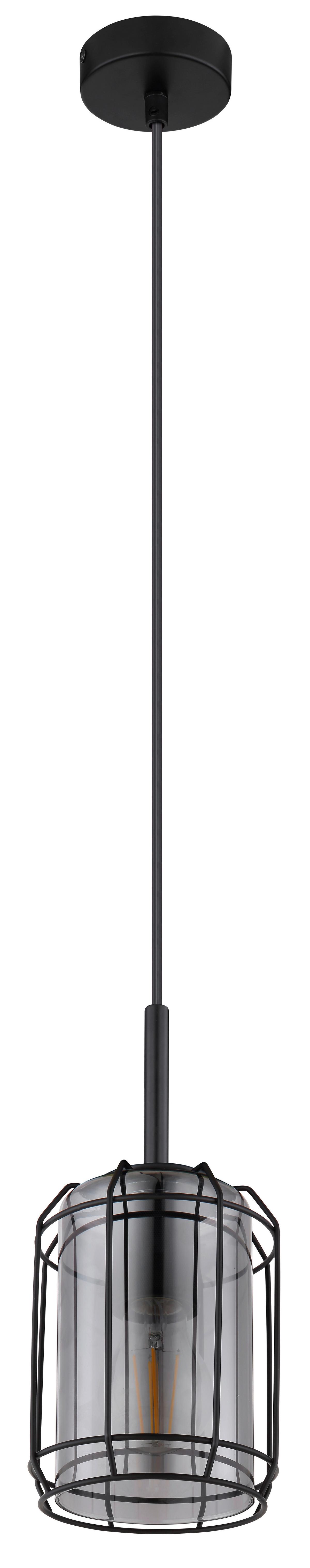 Hängeleuchte Kammi - Schwarz, MODERN, Glas/Metall (13/120cm) - Globo