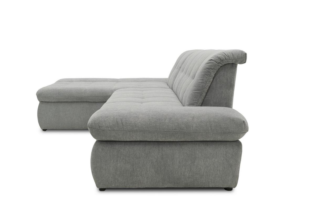 Ecksofa mit Schlaffunktion Moric Grau Mikrofaser - Chromfarben/Grau, KONVENTIONELL, Textil (172/300cm) - MID.YOU