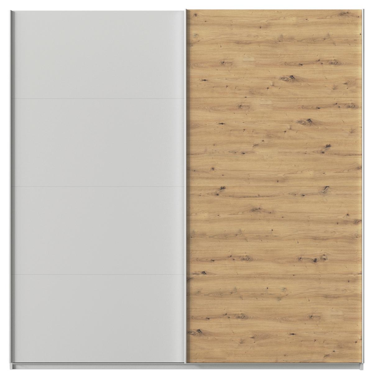 Schwebeütenschrank B: 225cm Feldkirch Seidengr/Eiche Dekor - Hellgrau/Eiche Artisan, MODERN, Holzwerkstoff (225/229/62cm)