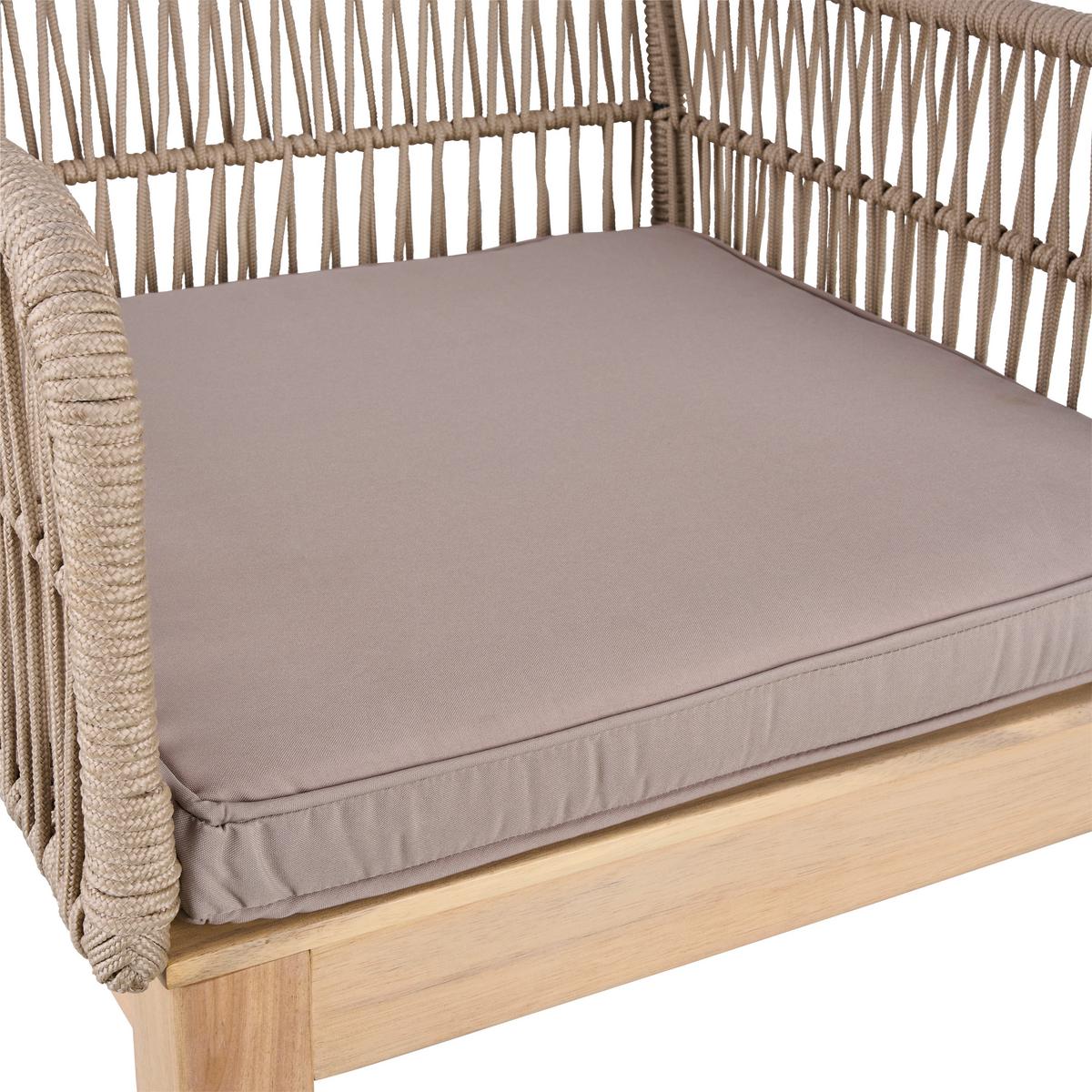 Gartenstuhl Bergen Aus Holz/kunststoff/textil - Hellbraun/Hellgrau, MODERN, Holz/Kunststoff (58/92/67cm) - Beldano