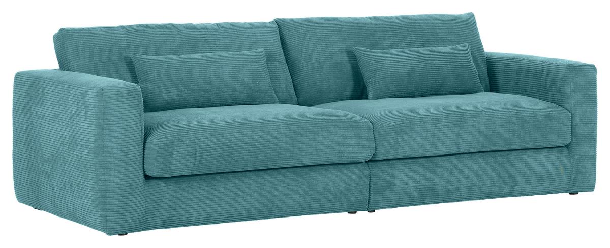 Bigsofa Manolis B: 260 Cm Petrol Cord - Petrol/Schwarz, KONVENTIONELL, Textil (260/66/115cm) - MID.YOU