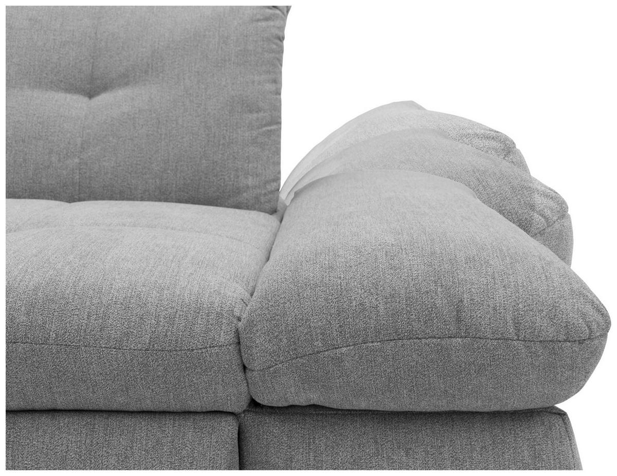 Ecksofa mit Armteilverstellung Moric Grau Mikrofaser - Chromfarben/Grau, KONVENTIONELL, Textil (172/300cm) - MID.YOU
