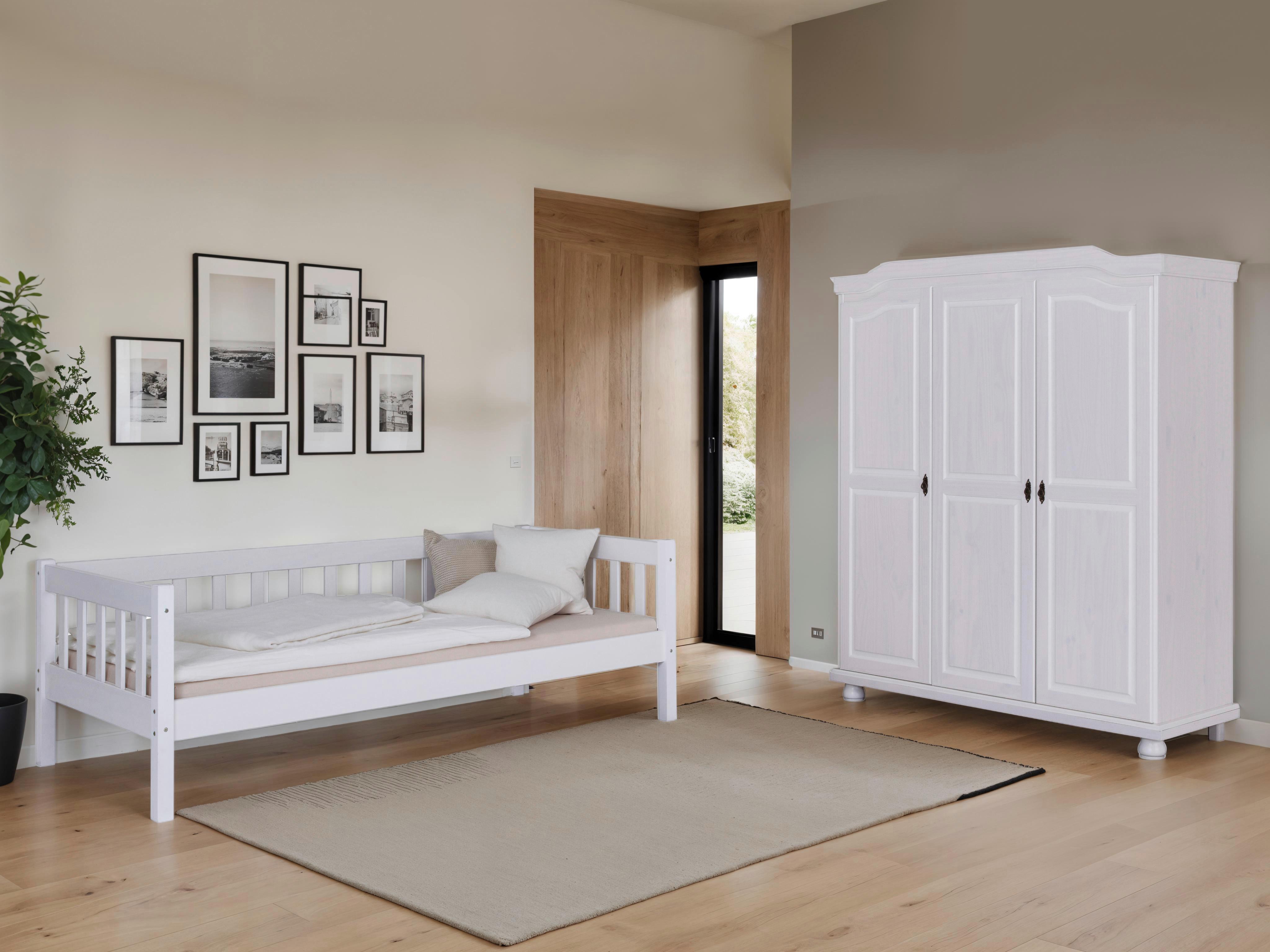 EINZELZIMMER Bastian Weiß 2-teilig - Weiß/Naturfarben, MODERN, Holz - MID.YOU