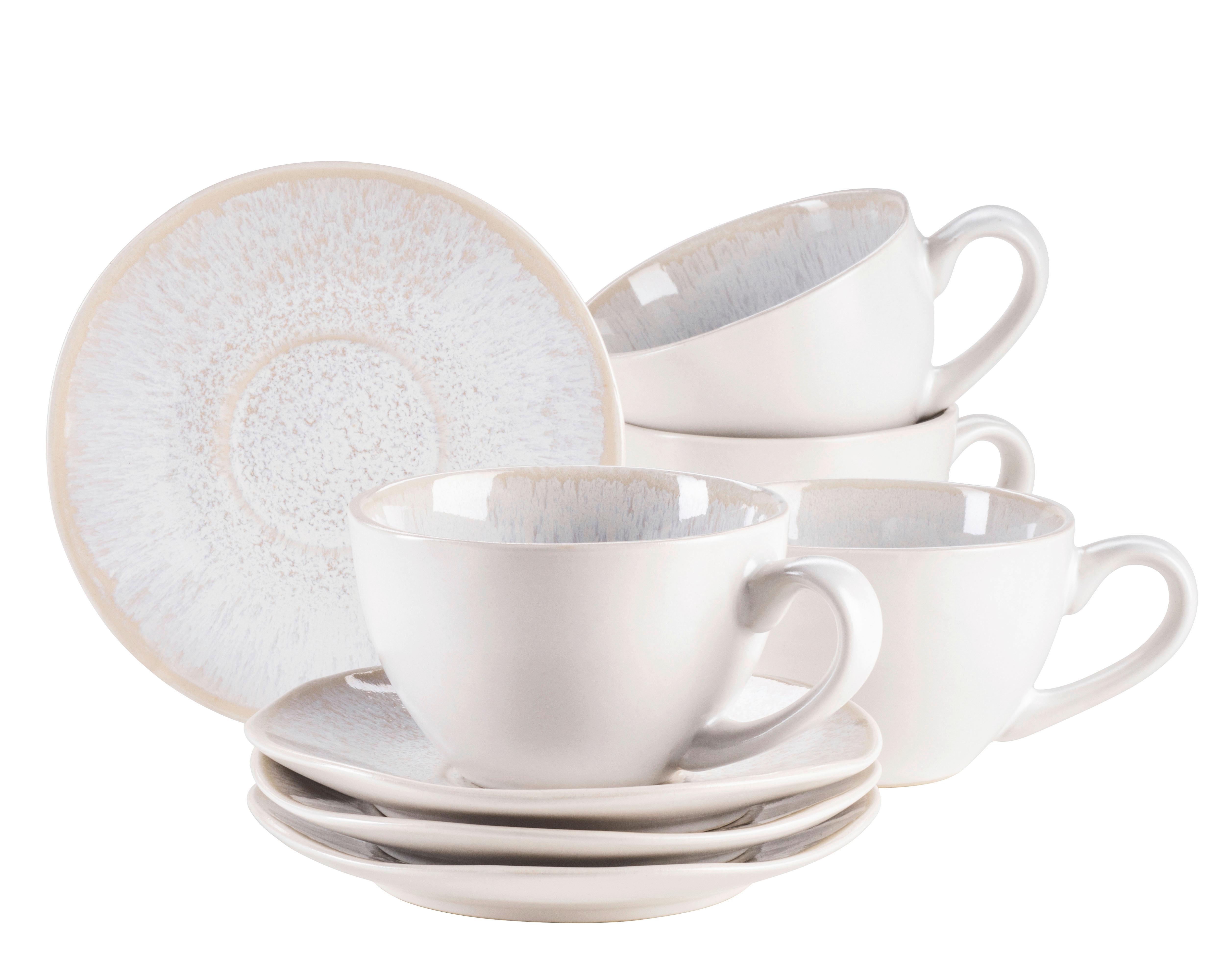 Kaffeeservice Frozen 4 Personen Geschirr Set - Weiß, Basics, Keramik (13,5/6,5/10cm) - Mäser
