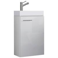 Waschbecken mit Unterschrank Slito B: 40,5 cm Weiß - Weiß, MODERN, Keramik/Holzwerkstoff (40,5cm) - MID.YOU