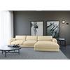 Ecksofa Bourbon, Creme S: 303x176 cm - Creme/Schwarz, MODERN, Textil (303/176cm) - Trendmanufaktur