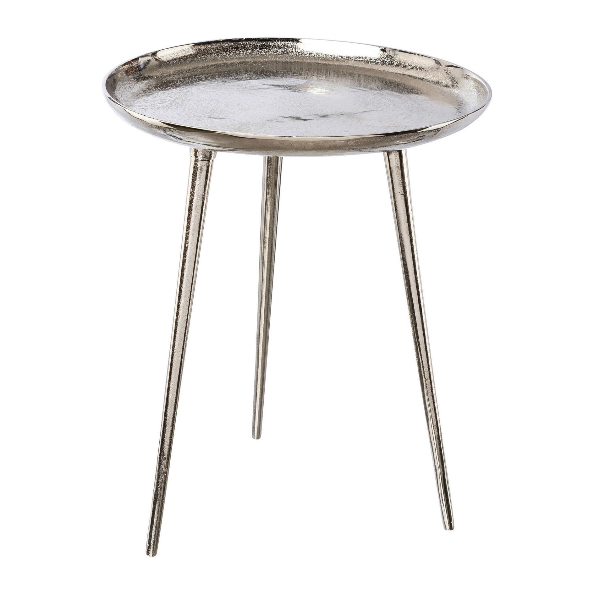 Beistelltisch Silberfarben, BxH: 39x45 cm - Silberfarben, Basics, Metall (39/45cm) - P & B