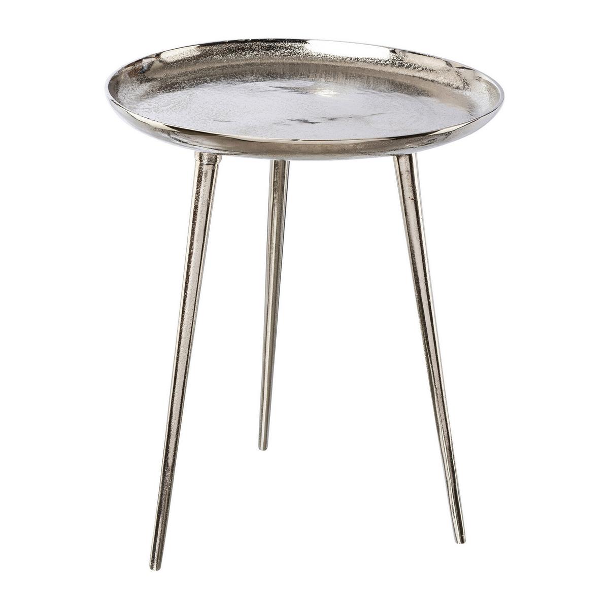 Beistelltisch Silberfarben, BxH: 39x45 cm - Silberfarben, Basics, Metall (39/45cm) - P & B