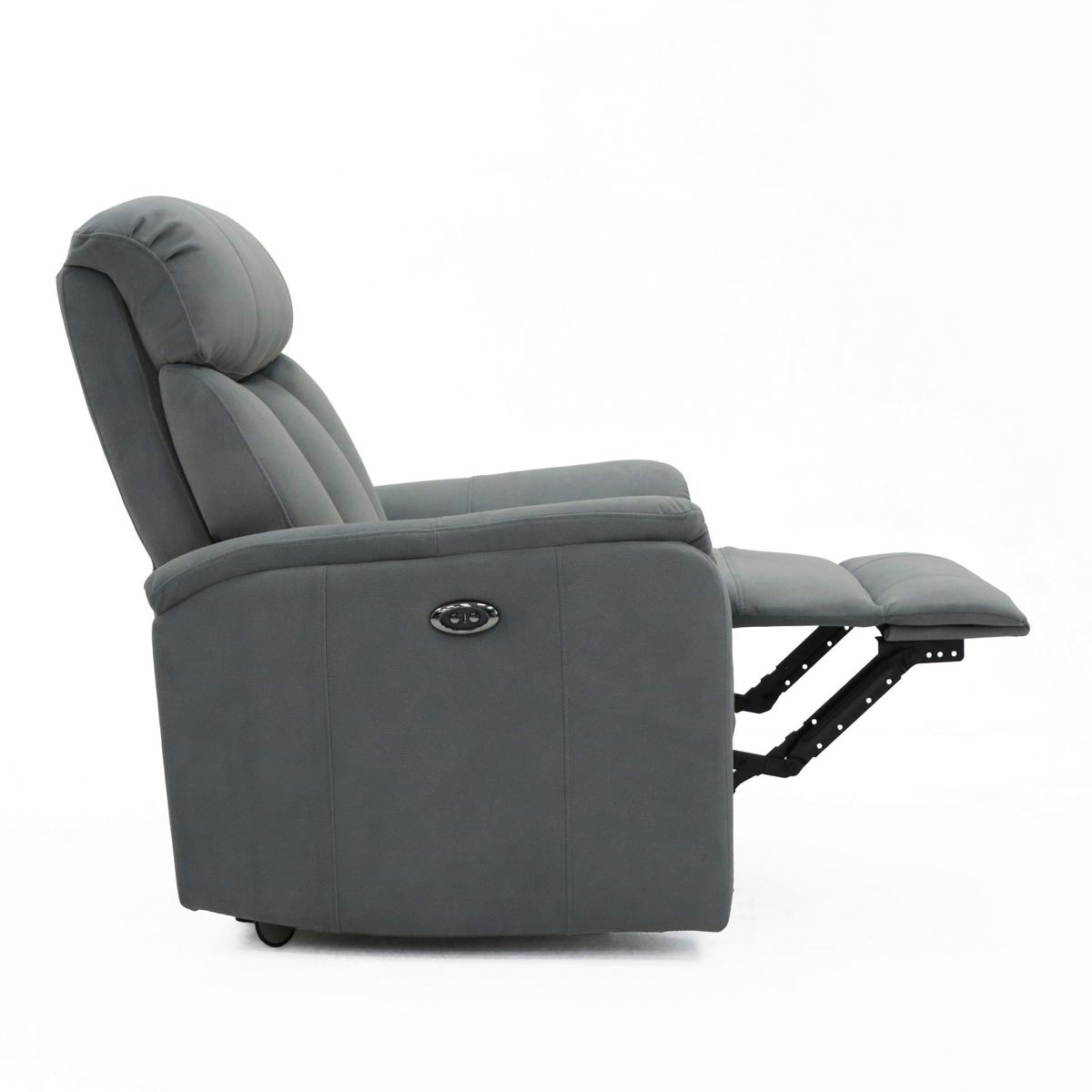 Fernsehsessel Laurel mit Relaxfunktion Dunkelgrau - Dunkelgrau, Basics, Textil/Metall (88/106/90cm) - P & B