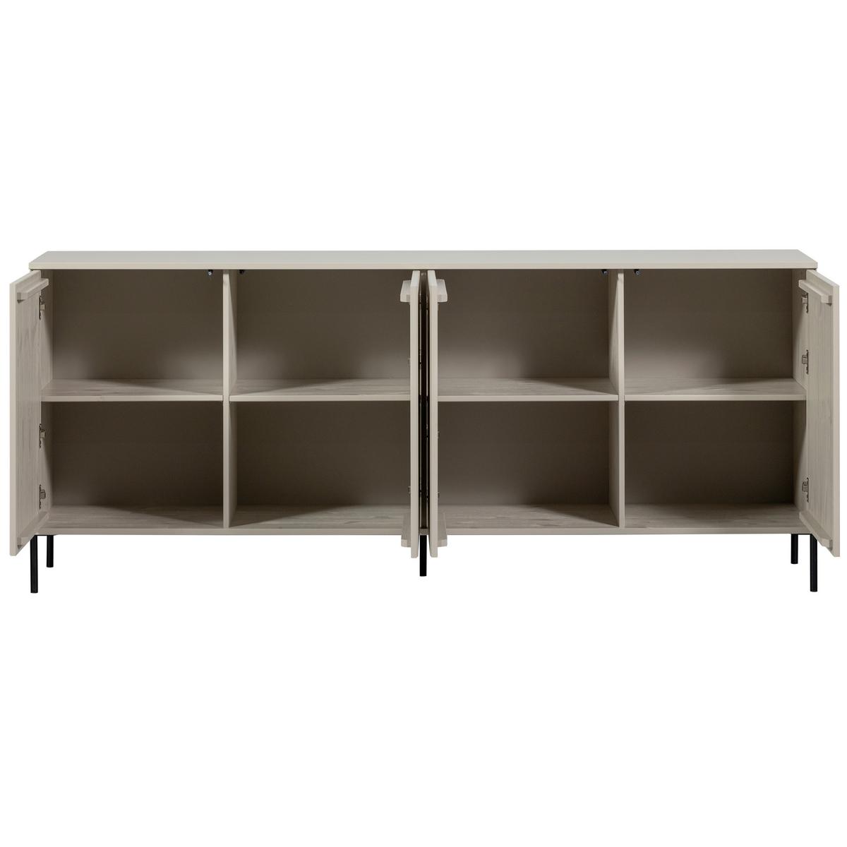 Sideboard Gravure Grau B: 200 Cm - Schwarz/Grau, Design, Holz (200/85/44cm) - Livetastic