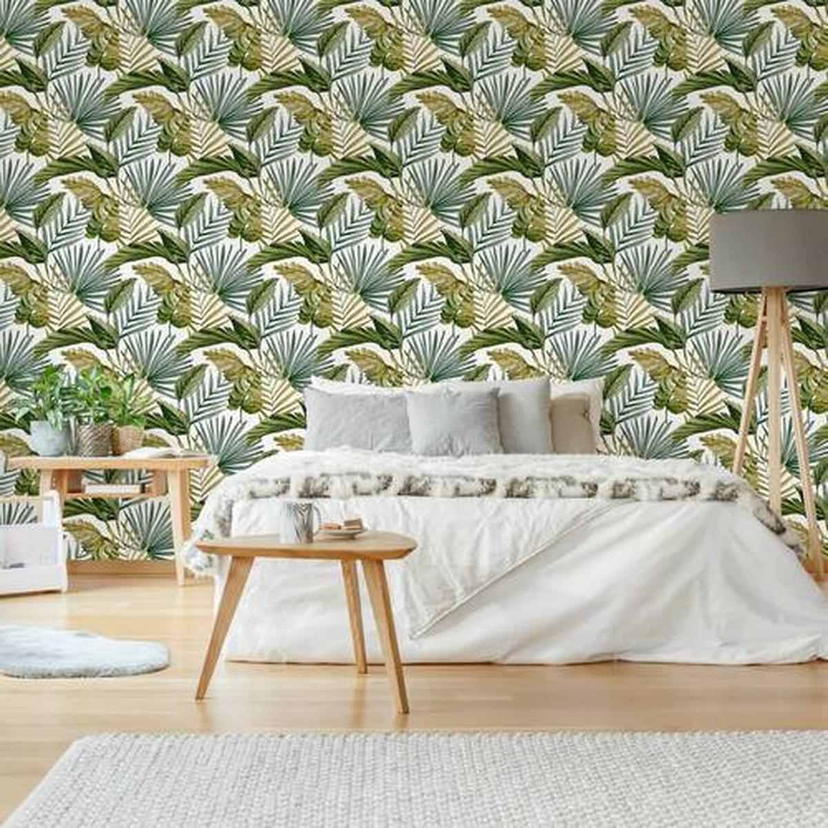Vliestapete Flow Grün/weiss - Weiß/Grün, Basics, Papier/Kunststoff (52/1005cm)
