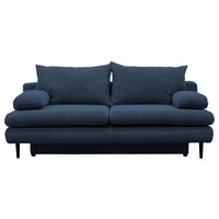 2-Sitzer-Sofa mit Schlaffunkt. Fiore und Bettkasten Blau - Schwarz/Dunkelblau, Design, Textil (202/85/99cm) - P & B