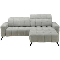 Ecksofa Milano Microfaser Hellgrau, B: 256 Cm - Hellgrau/Schwarz, MODERN, Holz/Textil (256/106cm) - Luca Bessoni