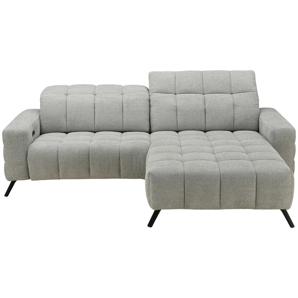 Ecksofa Milano Microfaser Hellgrau, B: 256 Cm