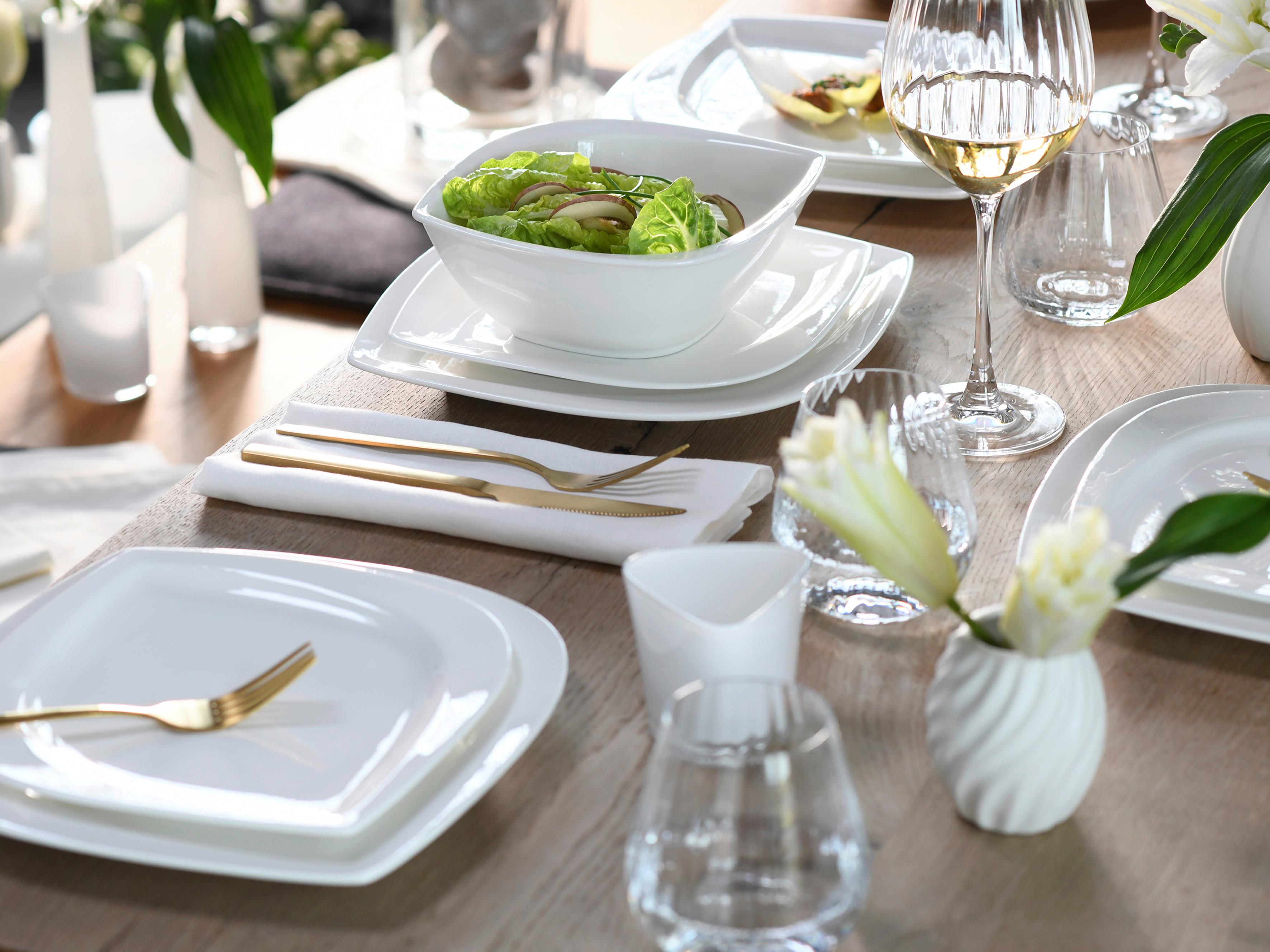 Tafelservice Melbourne Weiß 12-Tlg - Weiß, Basics, Keramik - Creatable