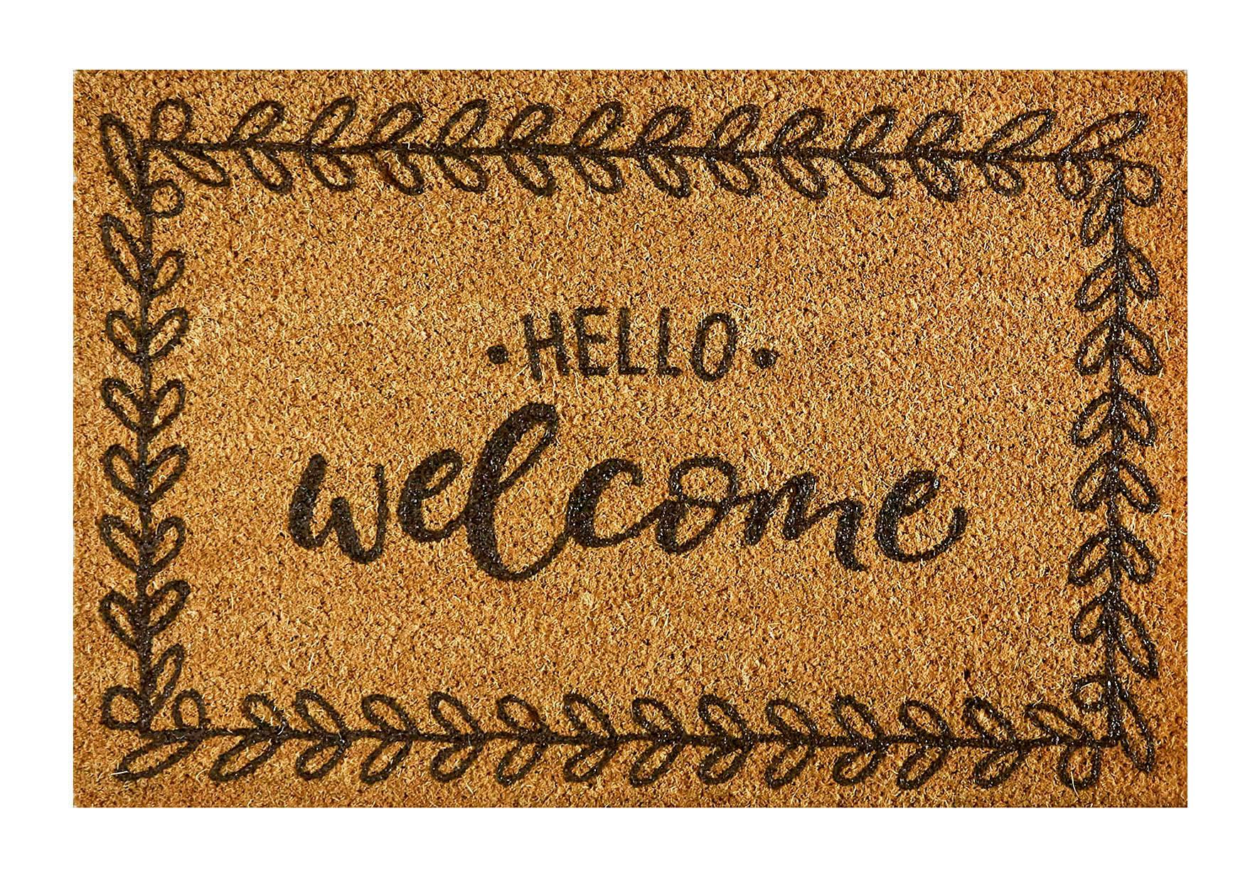 DVEŘNÍ ROHOŽKA Hello-Welcome, 40/60cm - přírodní barvy, Moderní, přírodní materiály (40/60cm) - Modern Living