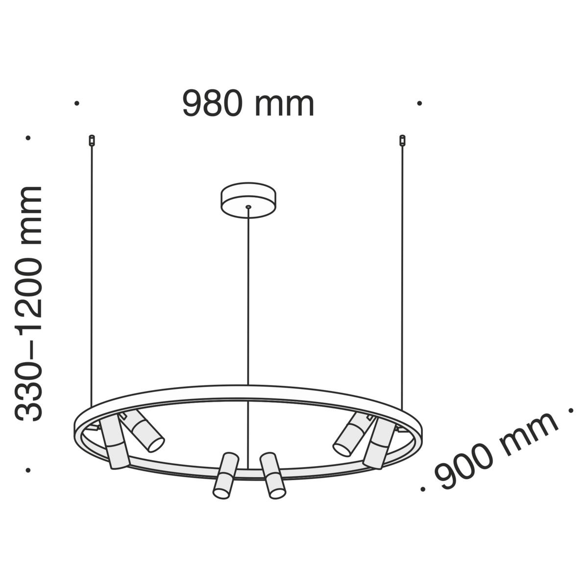 Pendelleuchte Satellite - Weiß, Basics, Metall (90/90/120cm) - MAYTONI