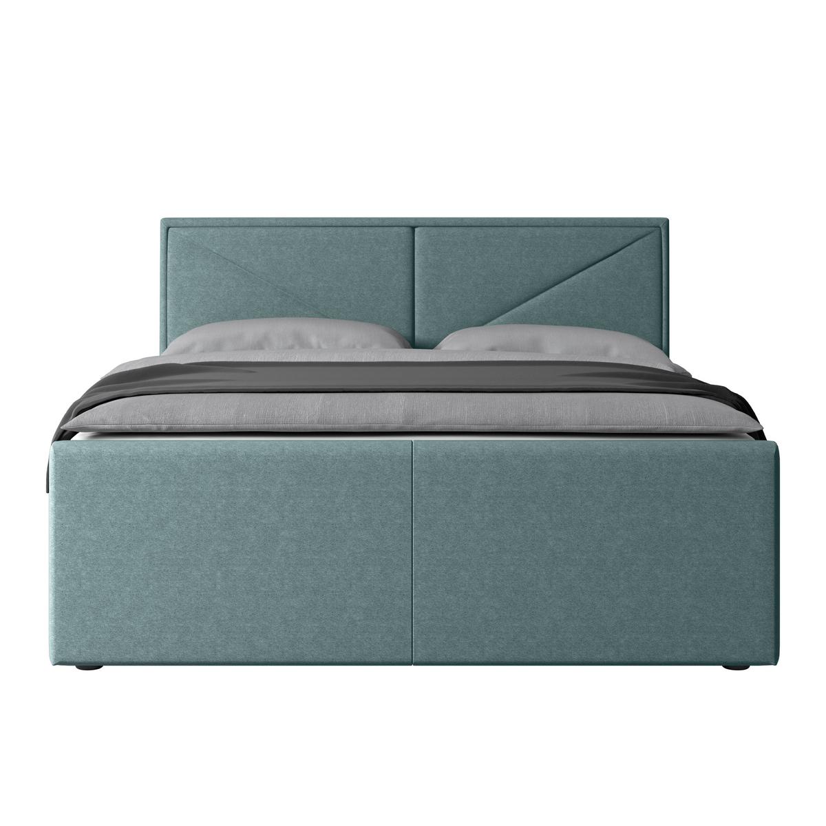 Boxspringbett mit Bettkasten Lima 180x200 cm Blau - Blau/Schwarz, MODERN, Holz/Kunststoff (180/200cm) - MID.YOU