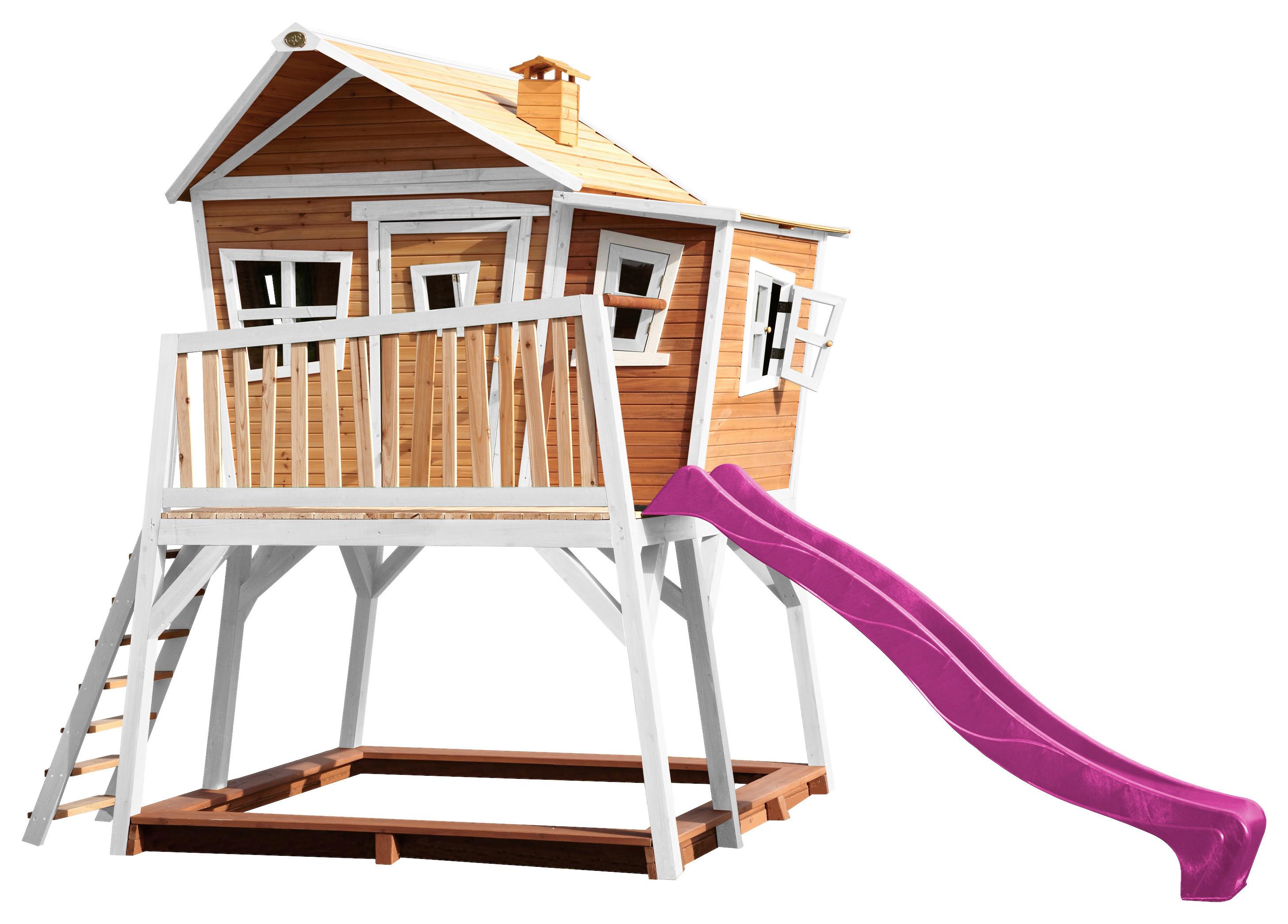 Spielturm A030.150.41 - Lila/Braun, KONVENTIONELL, Holz (432/288/193cm) - Ambia Garden