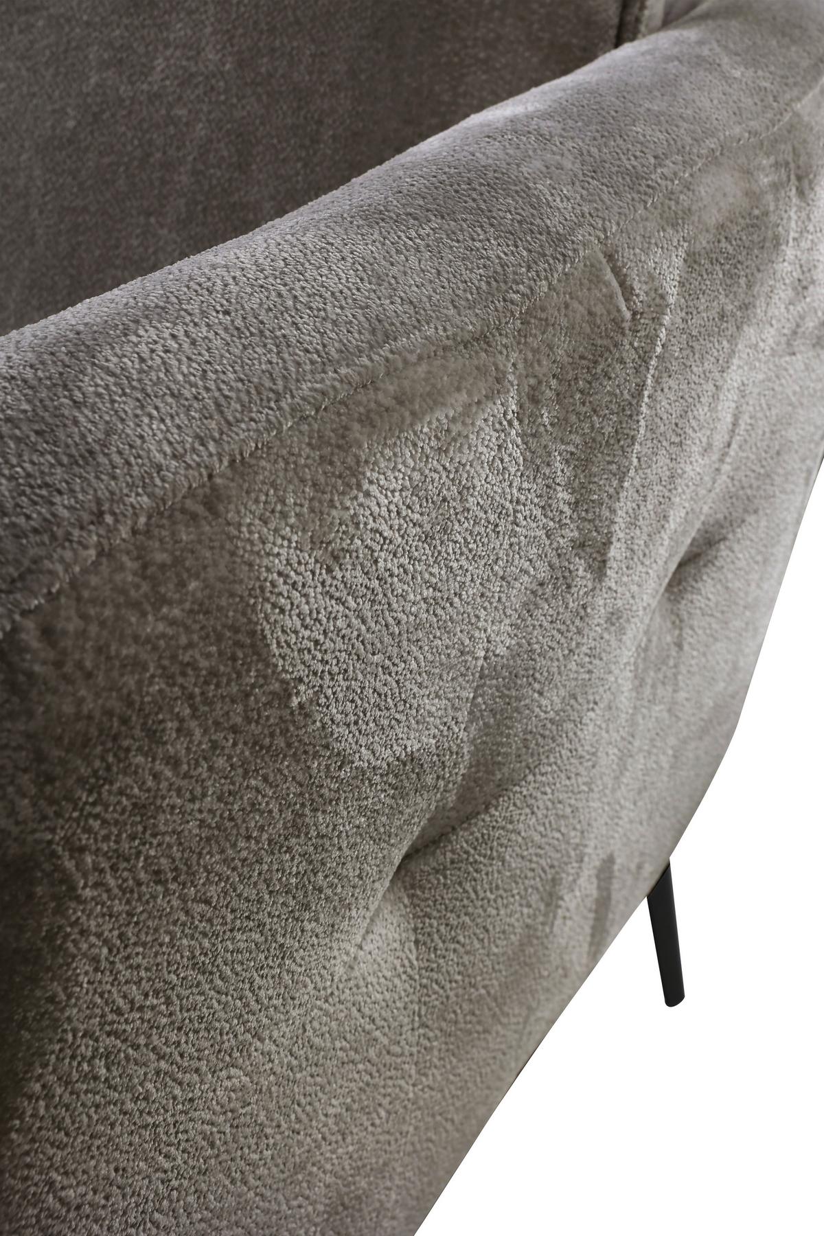 Sofa Ankona Grau/Schwarz, 225 cm - Schwarz/Grau, Design, Textil (225/86/95cm) - MID.YOU