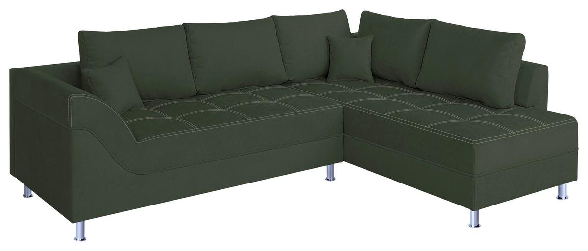 Rohová sedačka BENNY, obojstranná, tmavozelená - čierna/tmavozelená, Design, kompozitné drevo/textil (267/202cm) - P & B