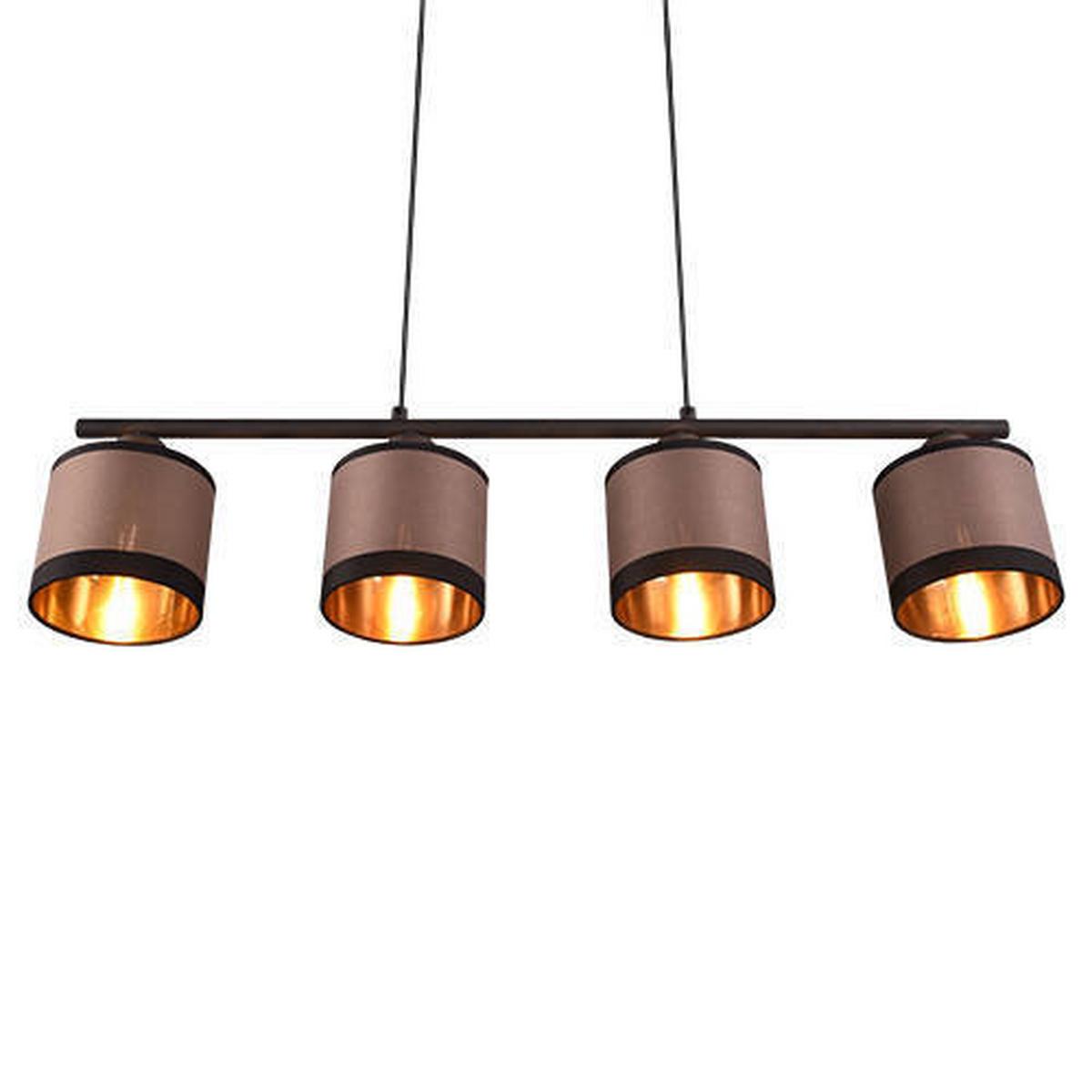 Pendelleuchte R31554041 Davos - Taupe/Goldfarben, Design, Textil/Metall (75/12/150cm)